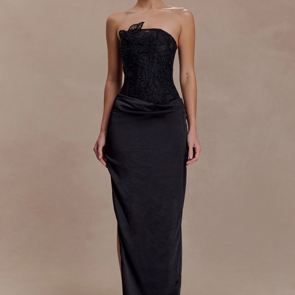 Meshki Black Strapless Maxi Dress